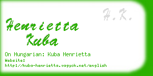 henrietta kuba business card